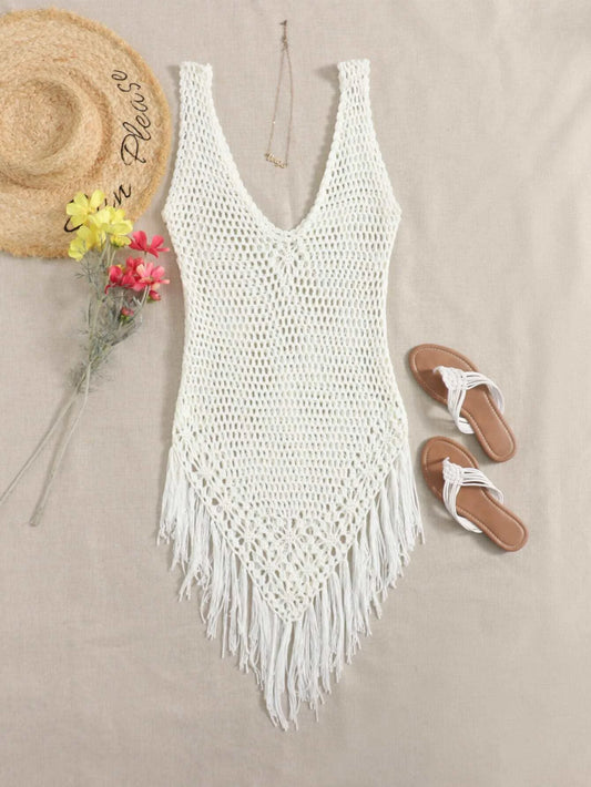 Fringe Crochet Coverup Dress